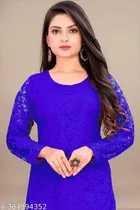 Net Kurti for Women,  Light Blue  