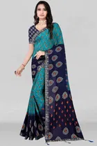 Georgette Printed Saree for Women 