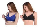 Cotton Blend Solid Non Padded Feeding Bras for Women 