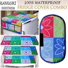 KANUSHI Industries® 1Pc Fridge Cover for Top with 6 Utility Pockets + 1 Handles Covers + 3 Fridge Mats 