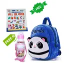 Combo of Fabric School Bag, Water Bottle with All in One Book for Kids 