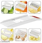 ABS Plastic 6-in-1 Vegetables Slicer for Kitchen (White, Pack of 1)