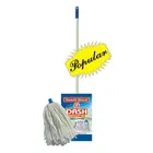 DASH Round Mop Premium, Cotton -250 grm,7 inch Clip semi virgin,4feet iron Road