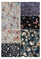 Chiffon Printed Scarves for Women, Multicolor, Pack of 6