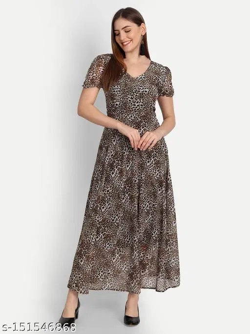 Designer Gown for Women (Black, 4XL)