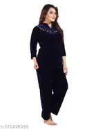 Velvet Nightsuit Set for Women 