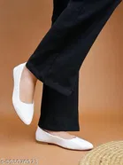 Solid Synthetic Comfort Pointed Toe Ballerinas 