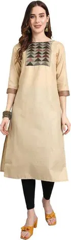 Women Cotton Blend Printed Kurta 