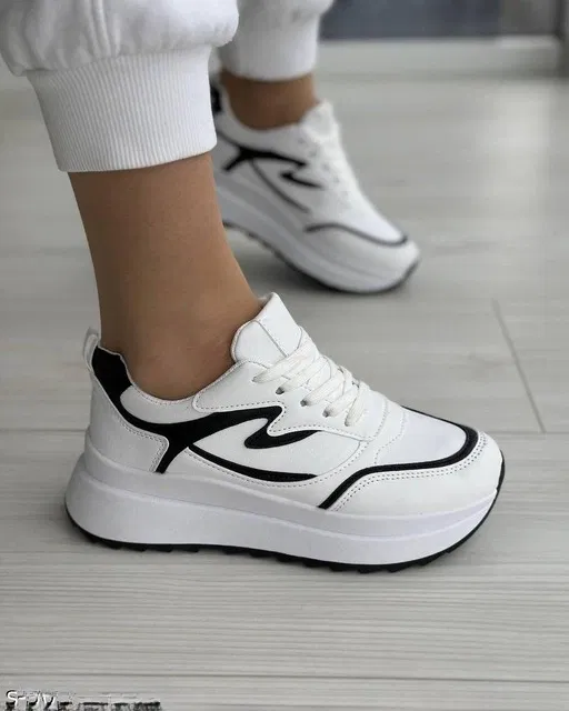 Casual Shoes for Women (White, 6)