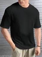 Cotton Blend T-shirt for Men, Black 
