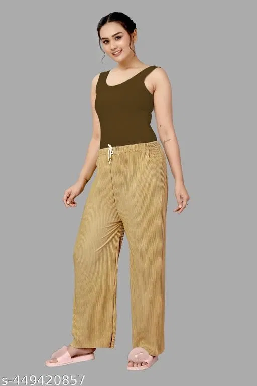 Palazzos for Women, Pack of 2 (Yellow, XXL)