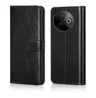 Artificial Leather Flip Cover for Vivo V2443 / Vivo_Y39 5G (Black)