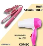 Plastic Hair Dryer with Straightener 