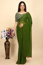 Georgette Woven Design Saree for Women 