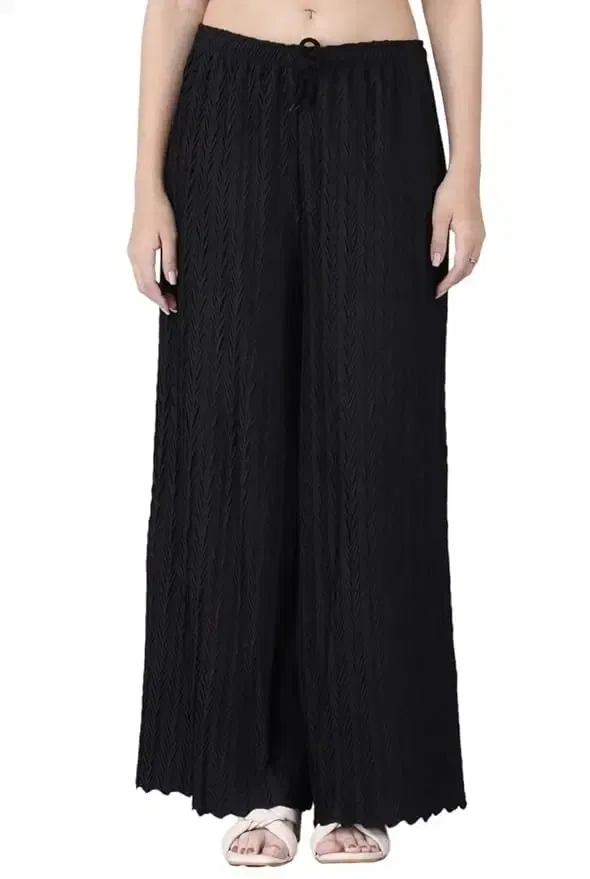 Stylish Palazzo for Women, Black (XXL)