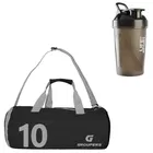 Polyester Printed Gym Bag with Shaker Bottle 
