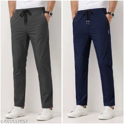 Cotton Pants for Men, Grey, Pack of 2 (30)