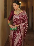 Banarasi Purple Art Silk Printed Saree for Women
