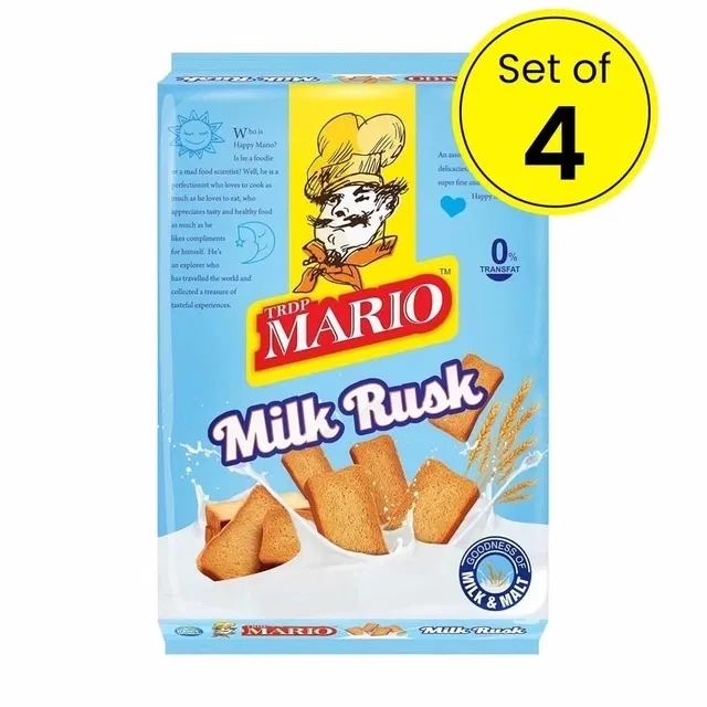 मारियो मिल्क रस्क 4X120 g (पैक ऑफ़ 4)