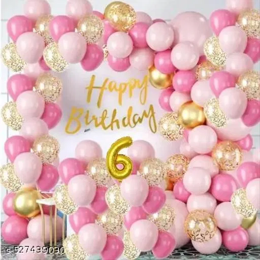 39 Pcs 6th Birthday Decoration kit, Multicolour, Set of 1
