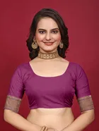 Silk Woven Design Saree for Women, Purple 