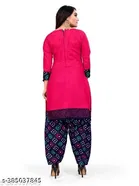 Cotton Blend Printed Salwar Suit for Women 