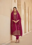 Vichitra Silk Punjabi/All Over Suits Semi-Stitched Suits 