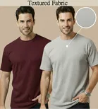 Polyester Round Neck T-shirt for Men, Multicolour, Pack of 2 