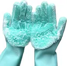 Silicone Reusable Dishwashing Cleaning Gloves for Kitchen (Assorted, Set of 1)