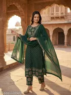 Printed Rayon Kurta Set for Women 