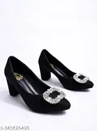 Shoetopia Black Suede Pumps 