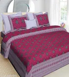 Cotton Double Bedsheet with 2 Pillow Cover 
