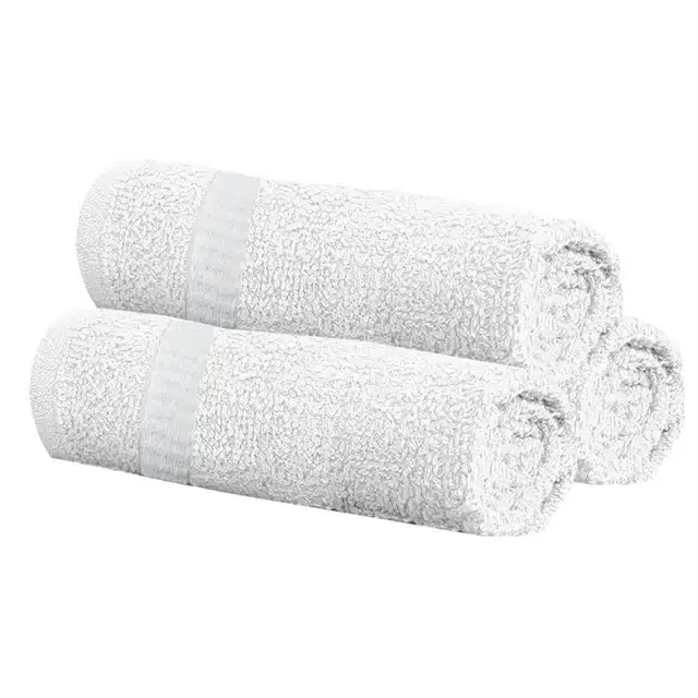 Cotton Super Absorbent Antibacterial Face & Hand Towels (Pack of 3) (White, 14x21 inches)