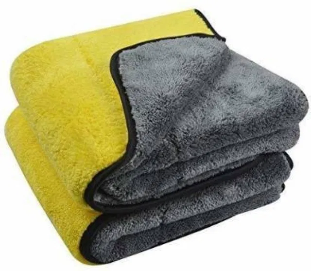 Neekshaa Microfiber Towel (Yellow, 40x40 cm, Pack of 2)