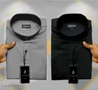 Cotton Blend Solid Shirt for Men, Black 