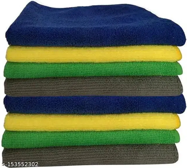 Microfiber Bath Towel (Multicolor, 40x40 cm) (Pack of 8)