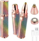 2-in-1 Painless Eyebrow & Nose Hair Remover with Light, 70 Min Runtime, 4 Length Settings