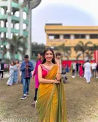 Golden Chiffon Saree for Women 