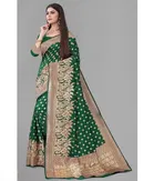 Litchi Silk Woven Design Saree for Women, Green 