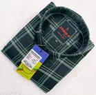 Cotton Blend Checked Shirt for Men, Black 
