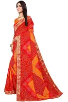 कानूड़ा फैंसी विमेंस जॉर्जेट फ्लावर प्रिंटेड साड़ी 