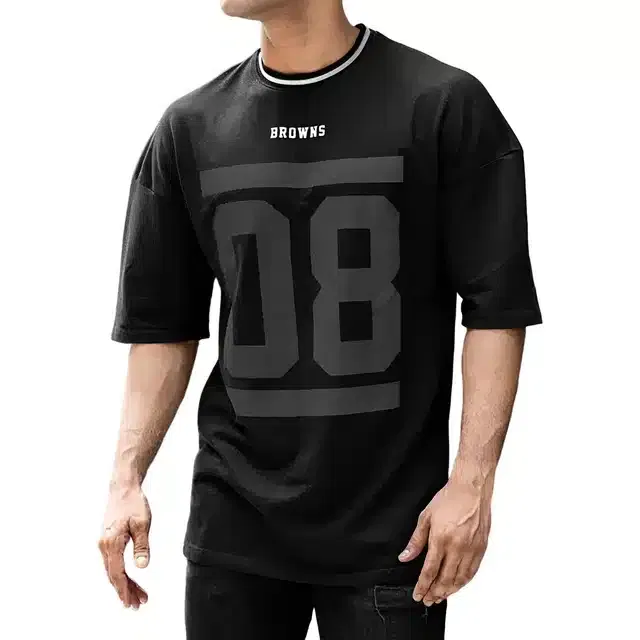 Men's Round Neck T-Shirt (Black, M)