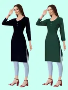 Crepe Solid Kurtis for Women 