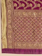 Litchi Silk Floral Saree for Women, Purple 