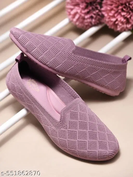 Shoetopia Solid Mesh Ballerinas (Peach, 11 to 12 Years)