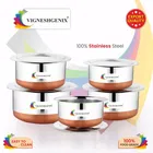Stainless Steel Handi with Lid (Silver, Set of 5)