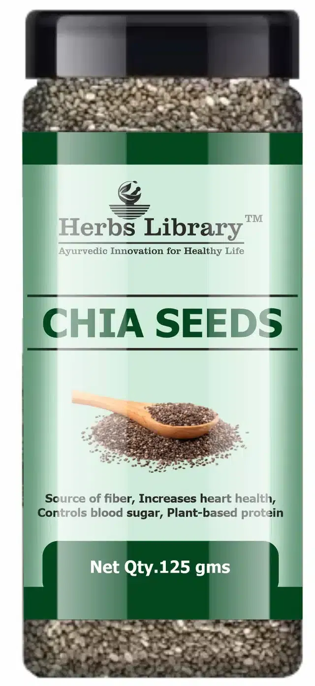 Herbs Library Natural Black Raw Chia Seeds (125 g)