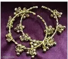 Samridhi Trendy Gold Plated Twisted Ghungroo Bangles for Women & Girls 