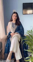 Designer Kurti Pant Dupatta Set for Women 