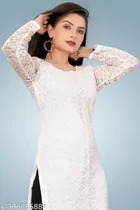 Net Kurti for Women,  White  